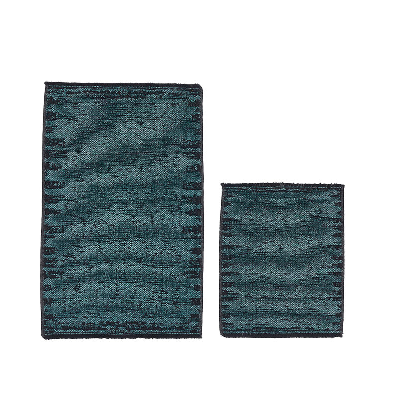 Ensemble de tapis de bain luxueux 2 pièces, turquoise, 19,7 po x 23,6 po et 23,6 po x 39,4 po | 100% coton, dessous antidérapant | Lavable à la machine pour un entretien facile, doux et absorbant, parfait pour les salles de bain élégantes