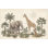 Décoration murale rétro amovible de papier peint discret animaux safari