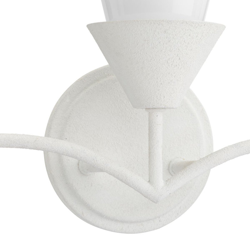 Three-Light Contemporary Vanity Light, White Plaster
