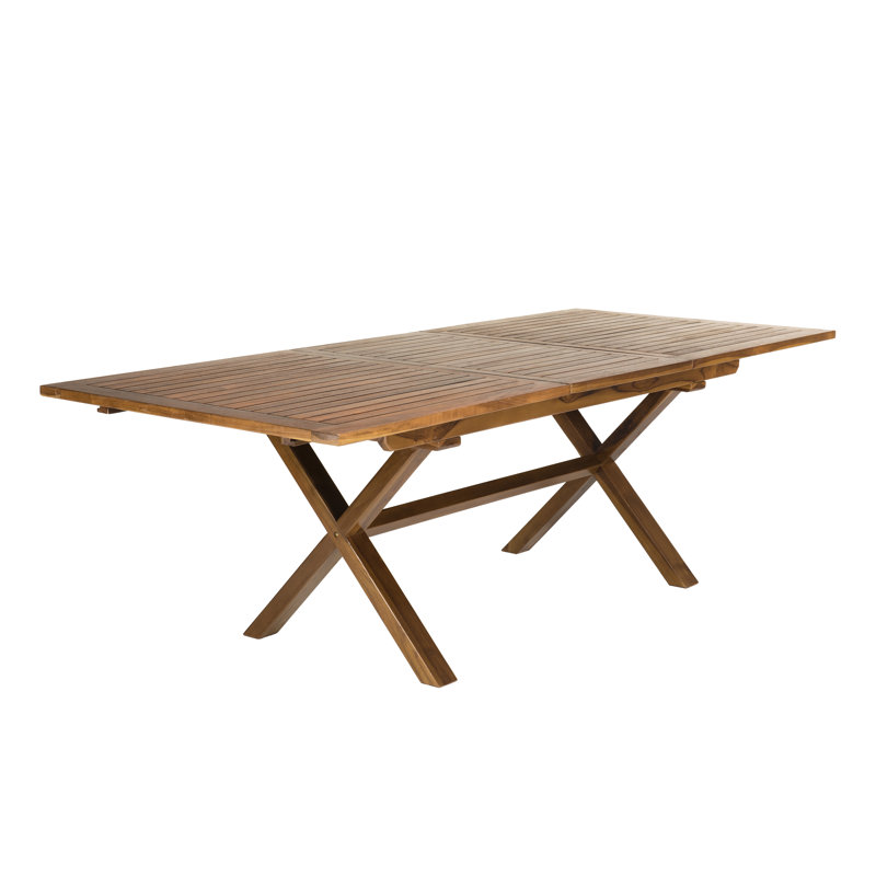Sartell Rectangular Teak Extendable Outdoor Dining Table With Umbrella Hole , 180cm cm W 100cm cm D