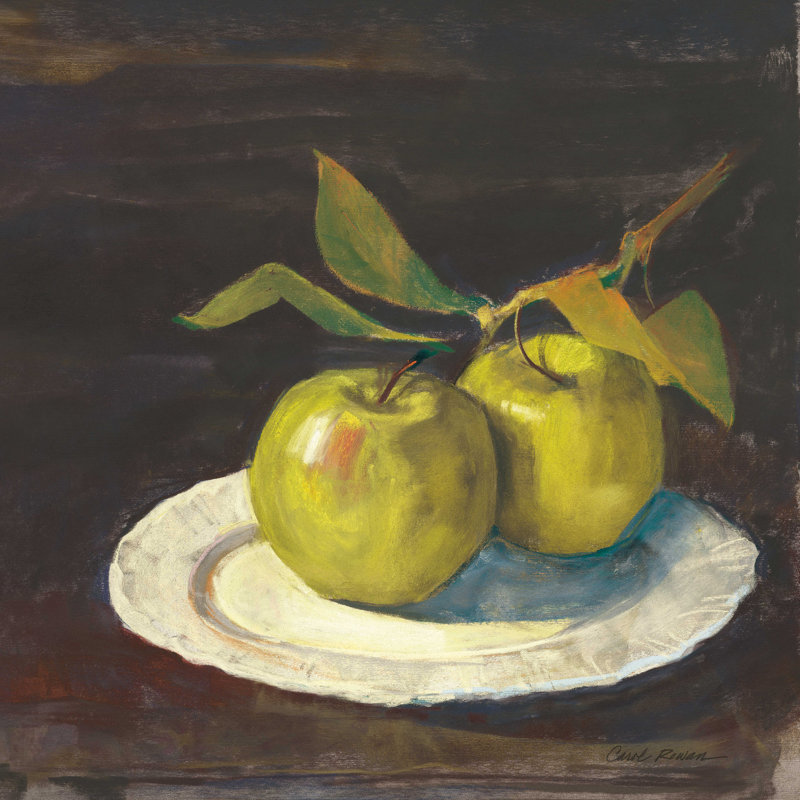 «Green Apple I Dark Brown» par Carol Rowan - reproduction d'art sur toile tendue, H 30 po x l 30 po, Oui