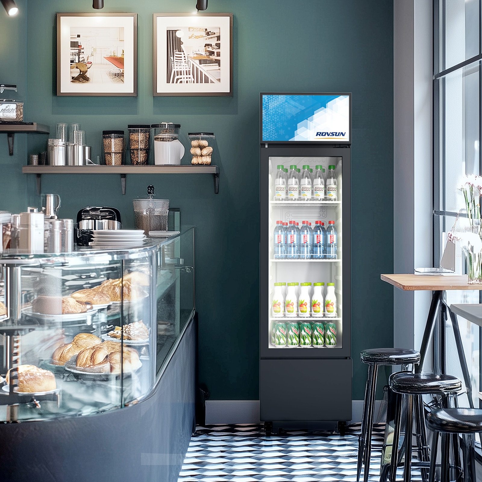 Winado 6 Cu. Ft. Commercial Upright Display Glass Door Beverage