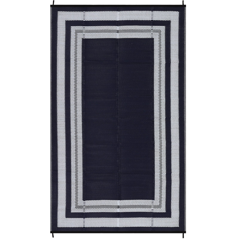 Outdoor Rug 9x18ft Waterproof Outdoor Furniture Reversible - Modern Washable Plastic Straw Carpet - For Patio, RV, Camping, Deck, Porch, Balcony, Backyard, Picnic, Beach - Blue