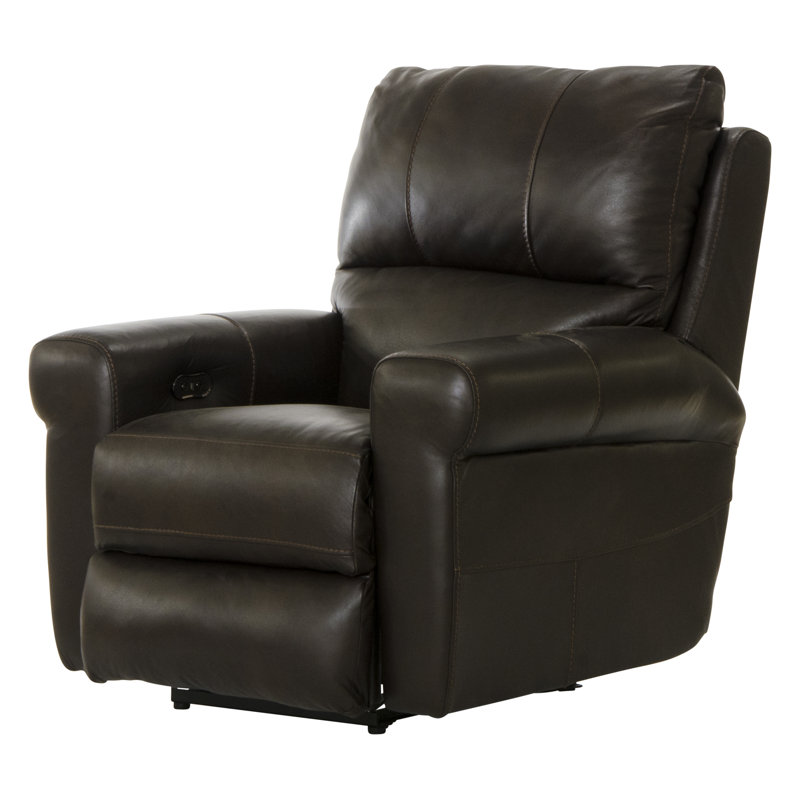Fauteuil inclinable électrique en cuir italien Nicey, Similicuir brun