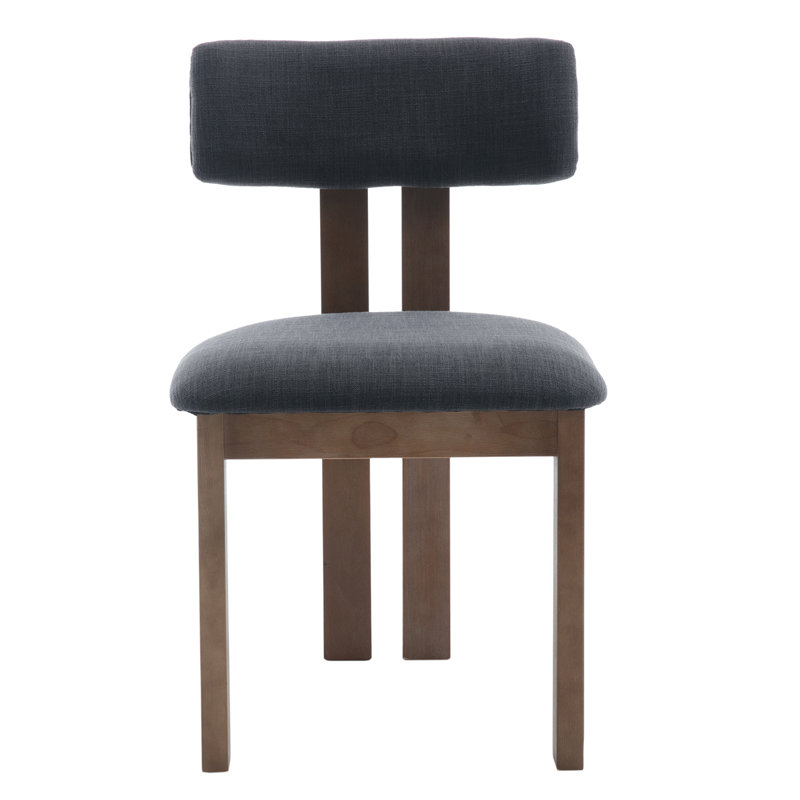 Chaises de salle à manger Janeene, Gris anthracite, Bois brun