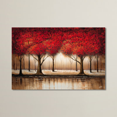 « Parade of Red Trees », Bernhild - impression d'art graphique sur toile