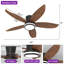  Ventilateur de plafond encastré à profil bas de 42 po avec éclairage et télécommande
