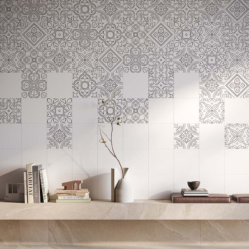 Helix 8X8 Porcelain Tile, White