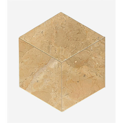 Tuile de marbre poli hexagonal jaune or beige, marbre naturel, pour mur et plancher, pierre naturelle, marbre véritable, marbre véritable, 1 boîte de 12 pièces