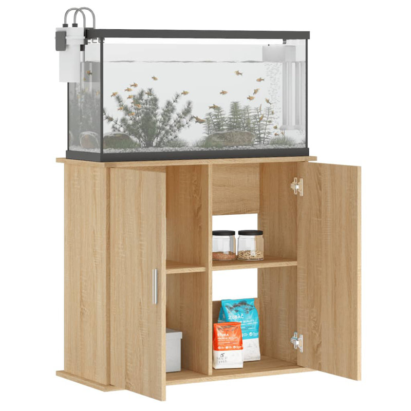 Vidaxl Aquarium Stand Black 81X36x73 Cm Engineered Wood, 81 x 36 x 73 cm, Sonoma Oak