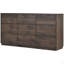 Commode 9 tiroirs Mid-Century moderne, brun foncé