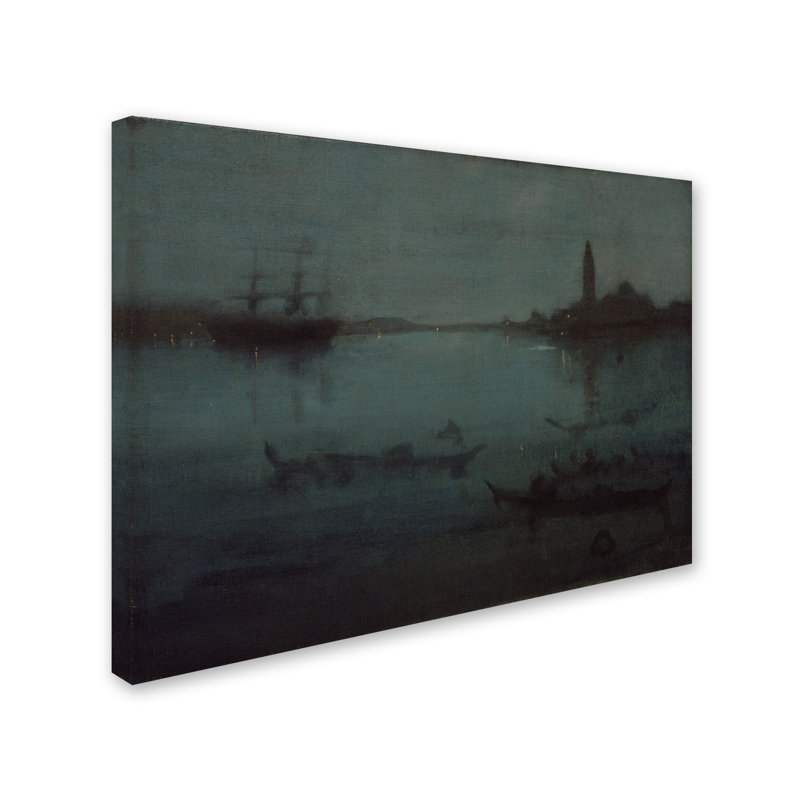 «Nocturne In Blue And Silver The Lagoon Venice», reproduction sur toile tendue, H 14 po x l 19 po
