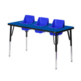 Laminate Adjustable Rectangle 3 Students Activity Table & Chairs