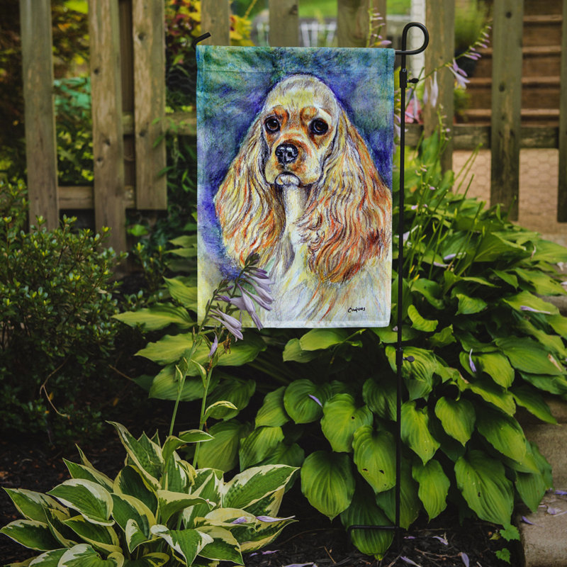 Drapeau de jardin à 2 côtés épagneul de robinet brun clair blonde