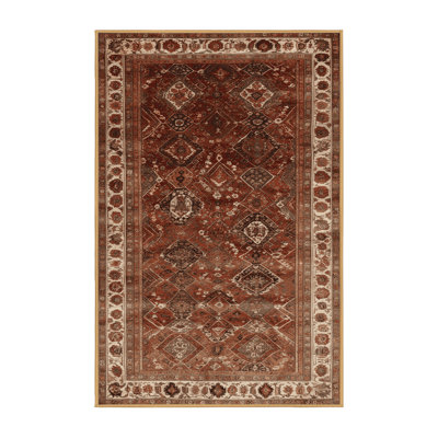 Machine Washable Persian Brown Area Rug