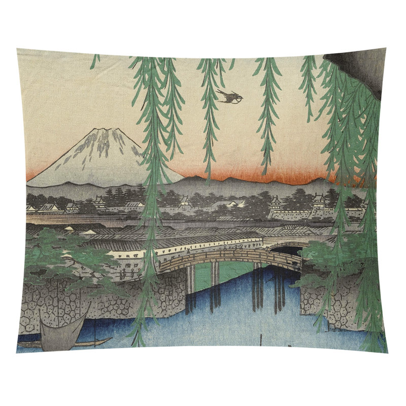 Tapisserie murale bridge yatsumi Macintyre, H 107,5 po x l 91 po, Rose / Vert / Gris