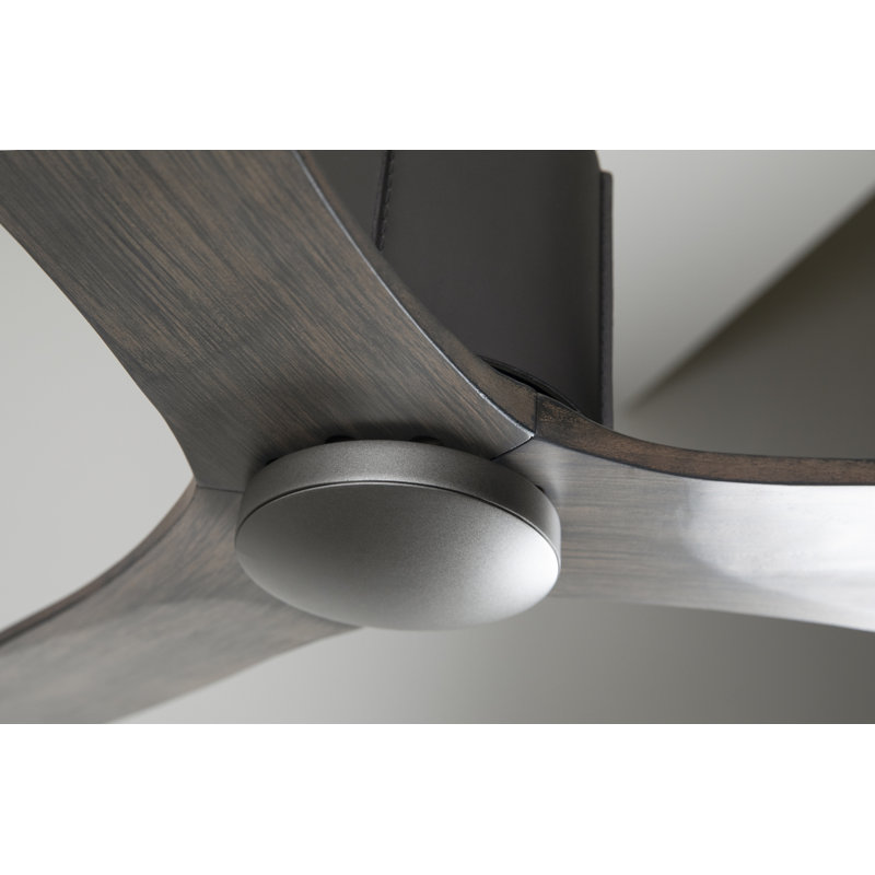 LeatherLuxe Downrod Ceiling Fan, Graywash, Wall/Remote Combo Controls, Graphite/Gray