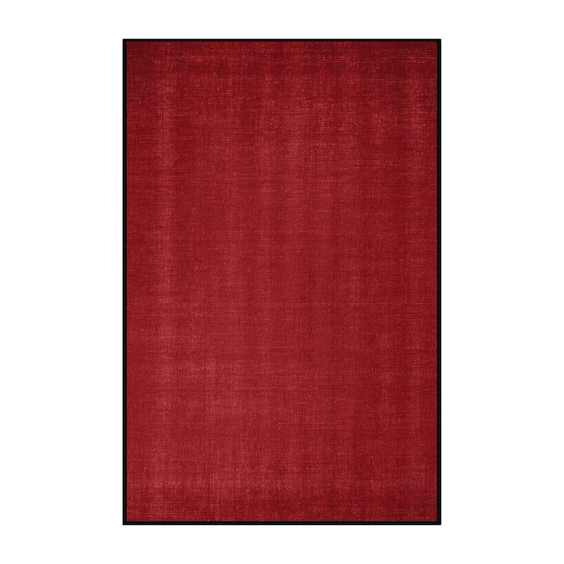 Tapis rouge uni lavable à la machine, Rectangle 4pi x 6 pi