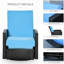 Chaise de patio avec fauteuil inclinable - bleu, résistant aux intempéries, coussins épais, pour la pelouse, rotation à 360 °, repose-pieds relevable, balcon