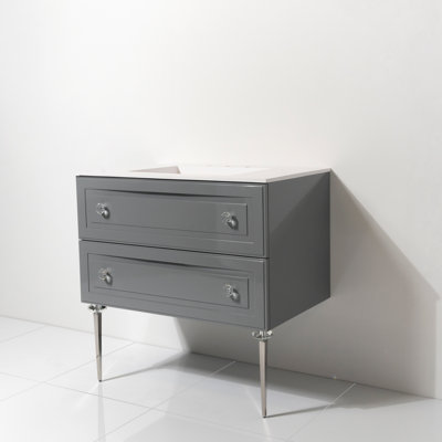 Ensemble de meuble-lavabo simple 36 "avec comptoir à surface solide Safira