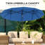 Grands parasols de patio, manivelle inclinable en acier et polyester, abat-jour d'extérieur moderne
