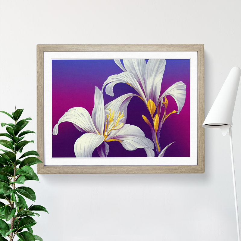 Glowing Iris Flowers - Framed Print
