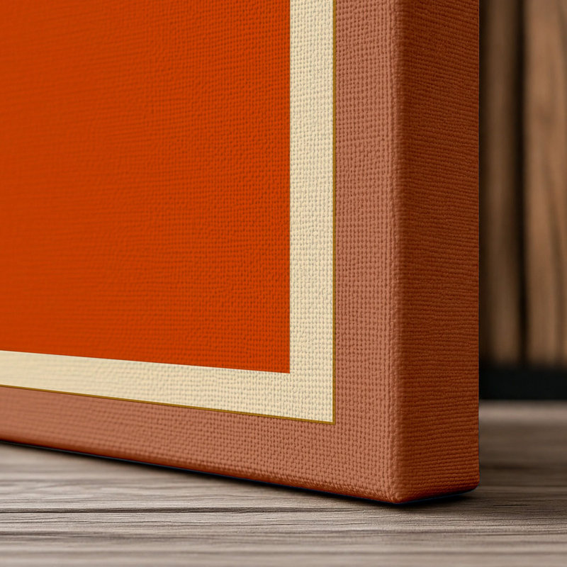 Lunar Geometry Minimalist - Wrapped Canvas, 36x24 - 91.4 x 61.0 cm, Terracotta Border