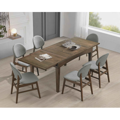 Ensemble de salle à manger extensible en bois 7 pièces avec chaises rembourrées Verona