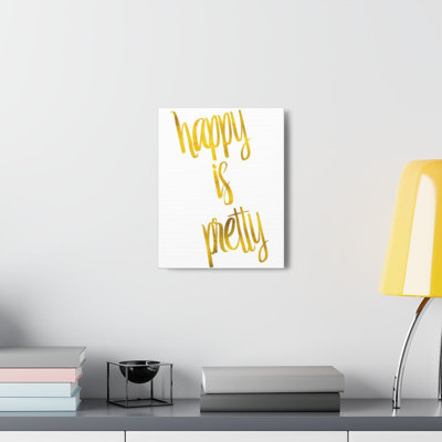 Happy Is Pretty - Wrapped Canvas Print