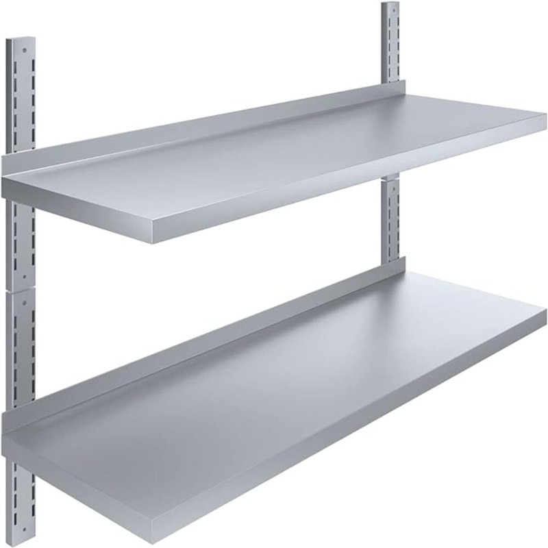Tablette de rangement murale en acier tubulaire 48 po - Organisateur durable pour la cuisine, le garage et l'espace de travail