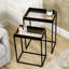 Alainnah Metal Nesting Table for Living Room Furniture, Plastic Nest of End Table, Side Tables with Glass Top