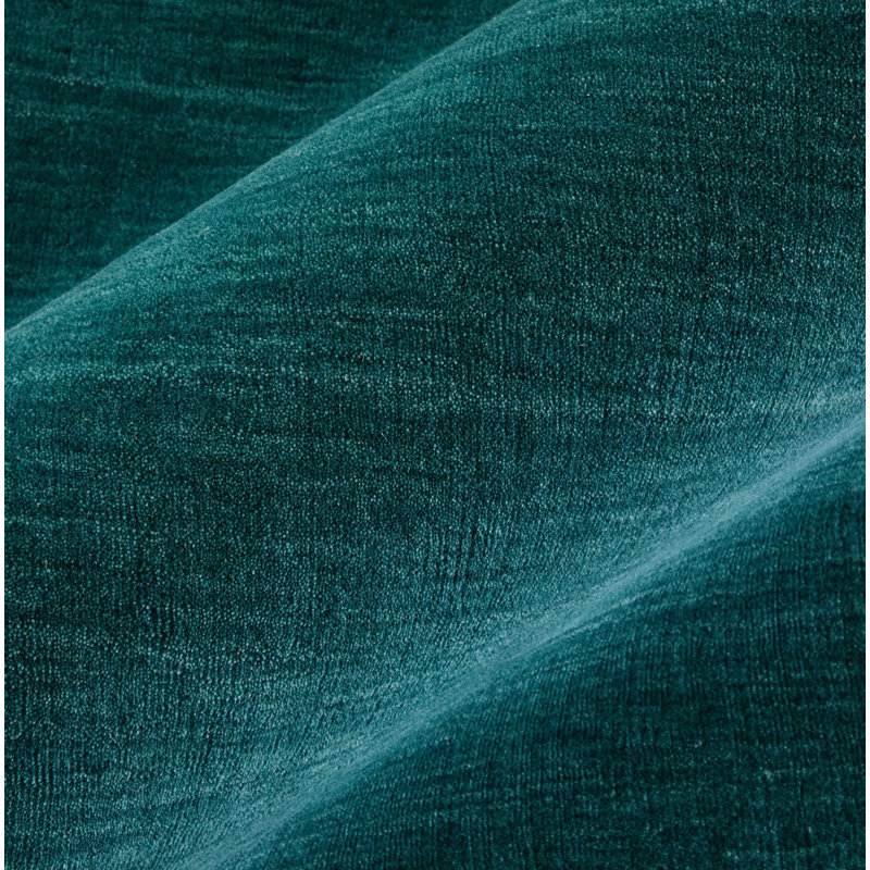 Tapis en laine tissé à la main Kaden, Rond 8 pi, Sarcelle