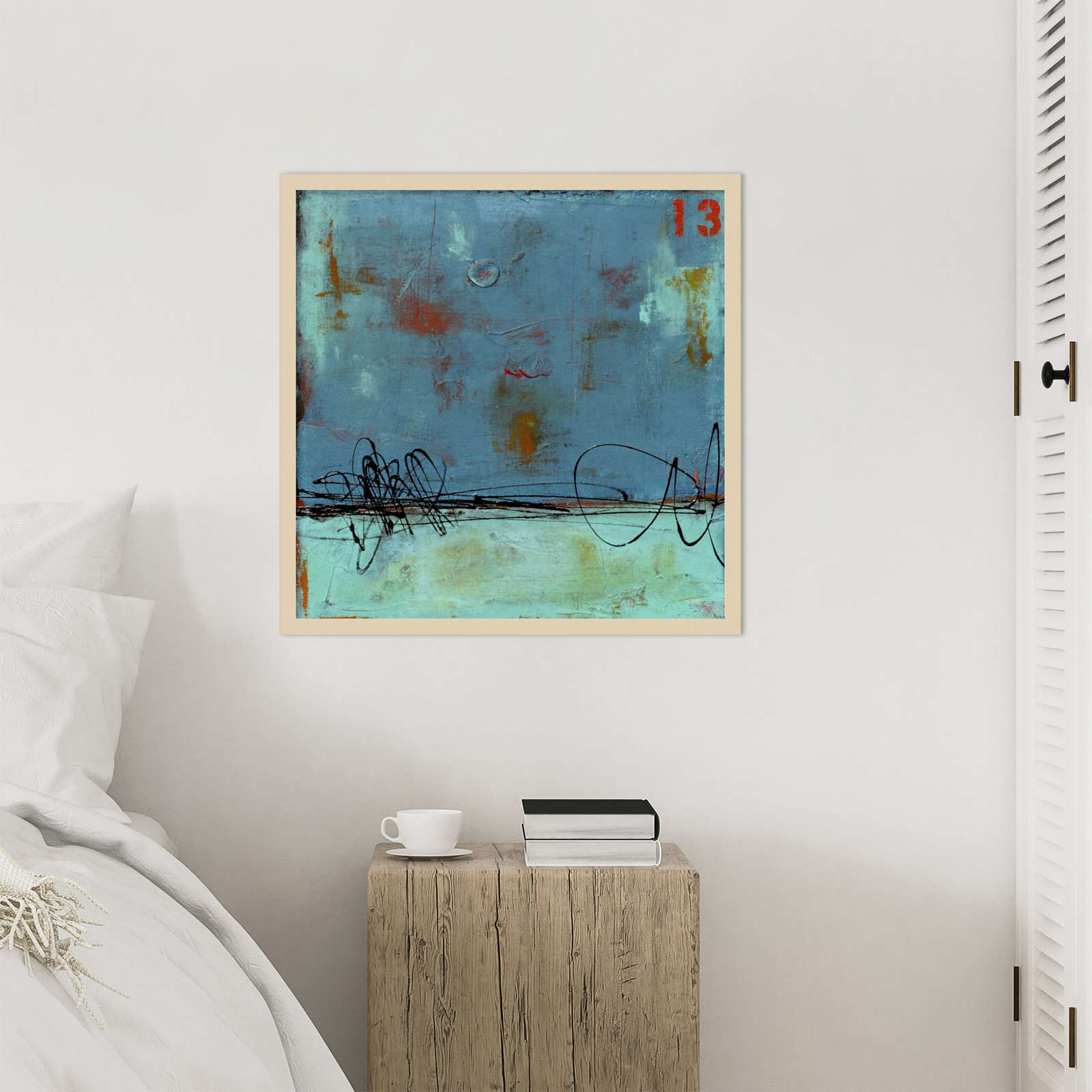 Blue Bay Marina I Print by Erin Ashley, 25" H x 25" W, Brown
