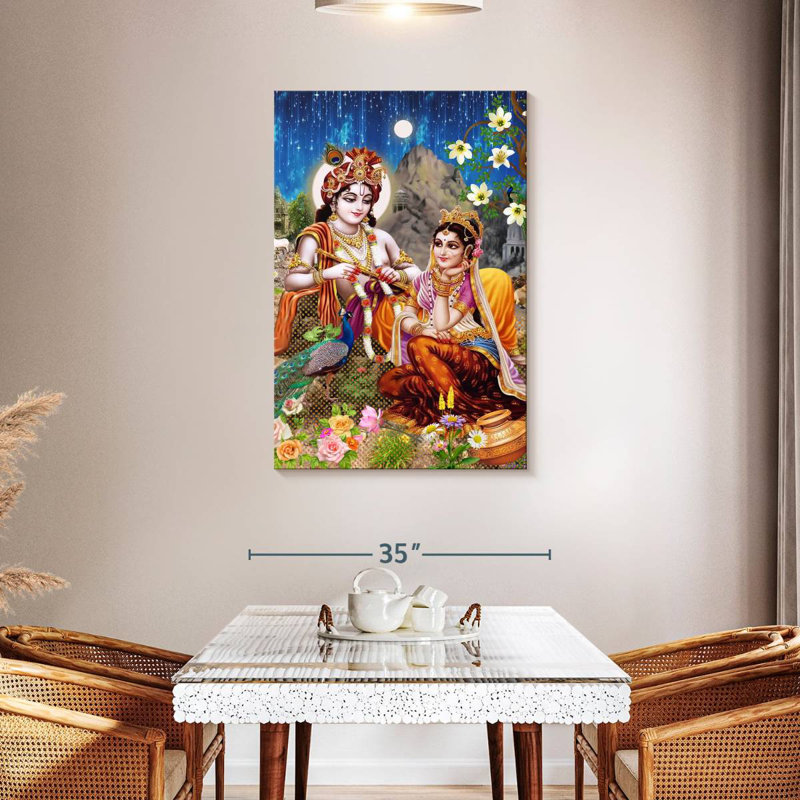 Adella adore Radha et Krishna, H 45 po x l 30 po