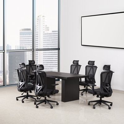 Renzo Rectangular Conference Table and Chair Set by Inbox Zero