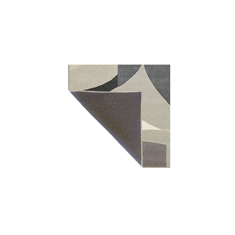 Tapis crème lavable à la machine à motif géométrique crème, Sous-tapis carré 3 pi 3 po inclus