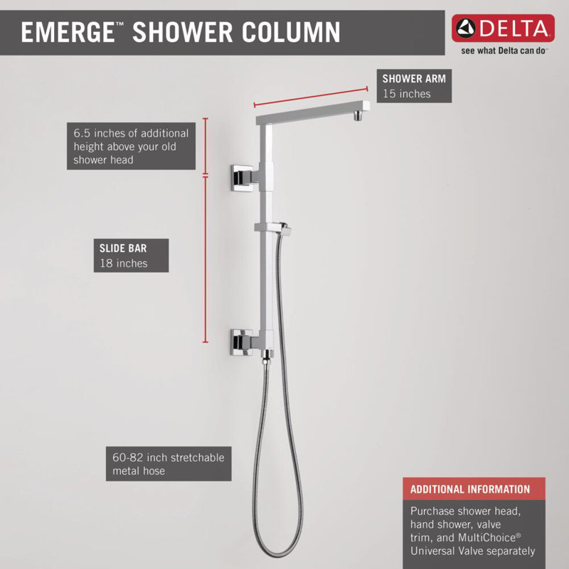 Shower Column Angular, Chrome