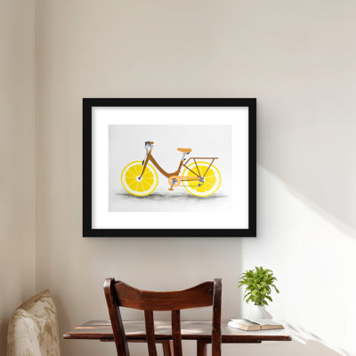 «Lemon Wheel Bike», reproduction d'art encadrée pour enfants