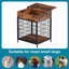 Table de bout pour petite cage de chien, table de bout pour chenil avec tiroir de rangement-1042441203