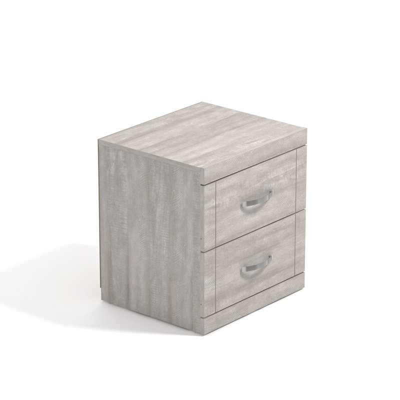 Avigail 20.31" 2 Drawer Nightstand, Gray, Individual