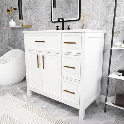 Meuble-lavabo simple 36 po avec plateau en céramique Florelle