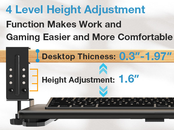 Adjustable Keyboard Tray Under Desk 