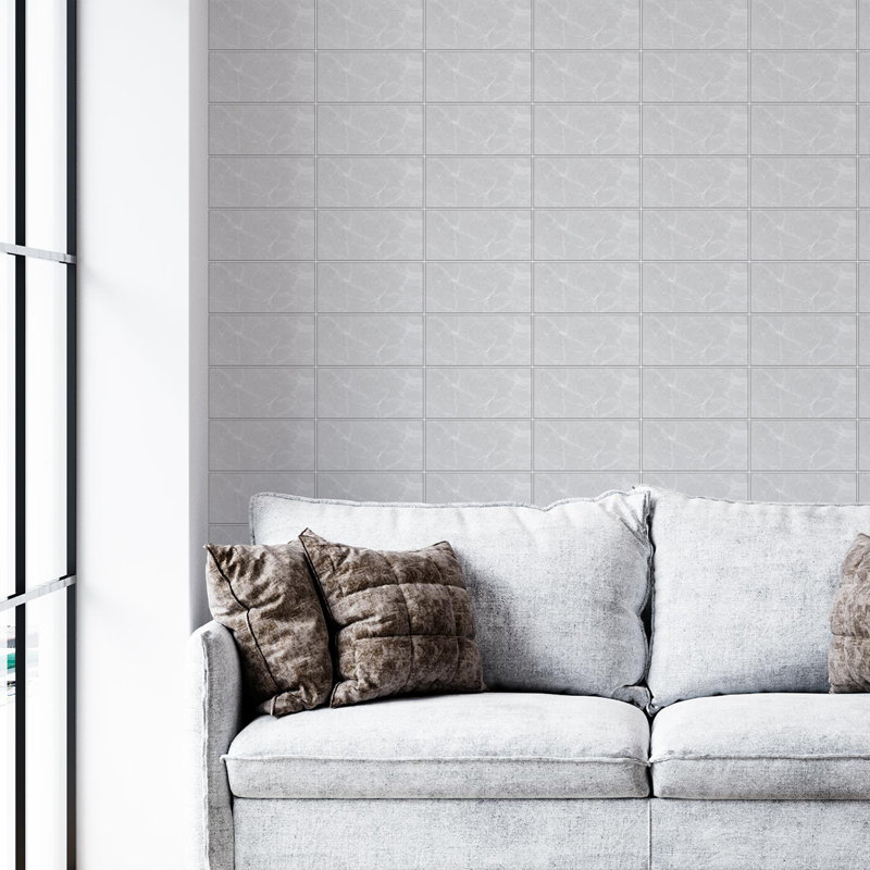 14cm W x 28cm L Aluminum Peel and Stick Subway Tile