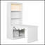 Bibliothèque de 83,4 po de hauteur avec bureau d'écriture, bibliothèque moderne avec bureau d'étude, poste de travail avec tablette de rangement, bibliothèque de rangement avec tablettes ouvertes et éclairage DEL pour le salon, le bureau personnel