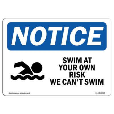 «Swim At Your propre risque, nous ne pouvons pas nager»