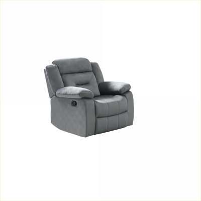 Fauteuil rembourré manuel manuel en velours gris