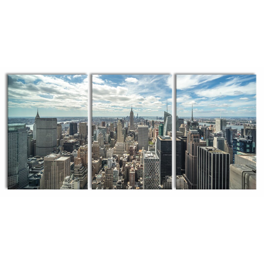 3-tlg. Leinwandbilder-Set New York Skyline