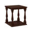 Table d'appoint carrée à deux niveaux en placage brun, style chambre, table plaquée, carrée, style