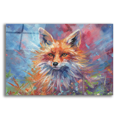 «Kitsune Fox2» par David Stribble, art mural en verre acrylique