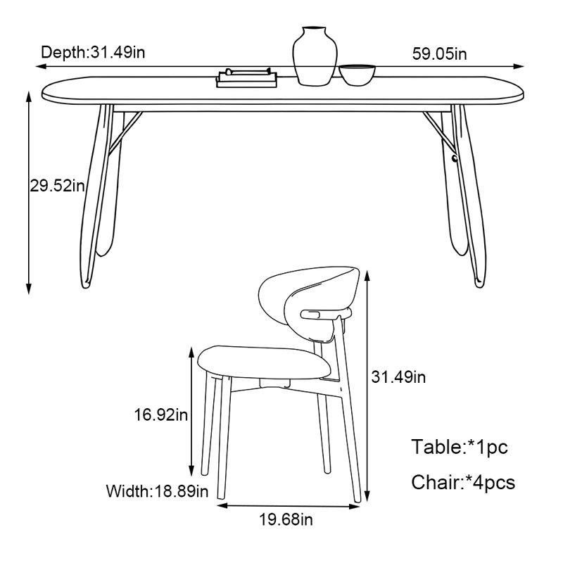 Ensemble de petites tables de roche en pierre, H 29,52 po x L 59,05 po x l 31,49 po